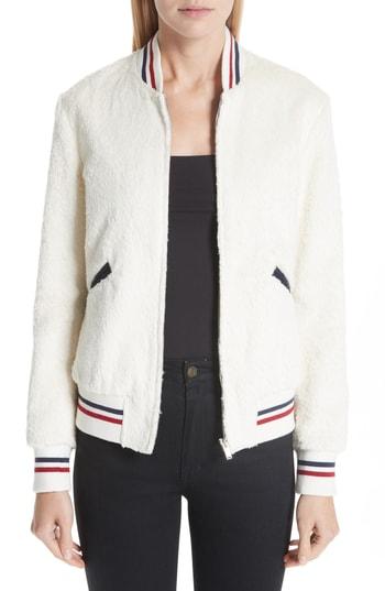 Women's Saint Laurent Teddy Faux Fur Bomber Jacket Us / 36 Fr - White