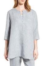 Women's Eileen Fisher Organic Linen Tunic, Size - Blue