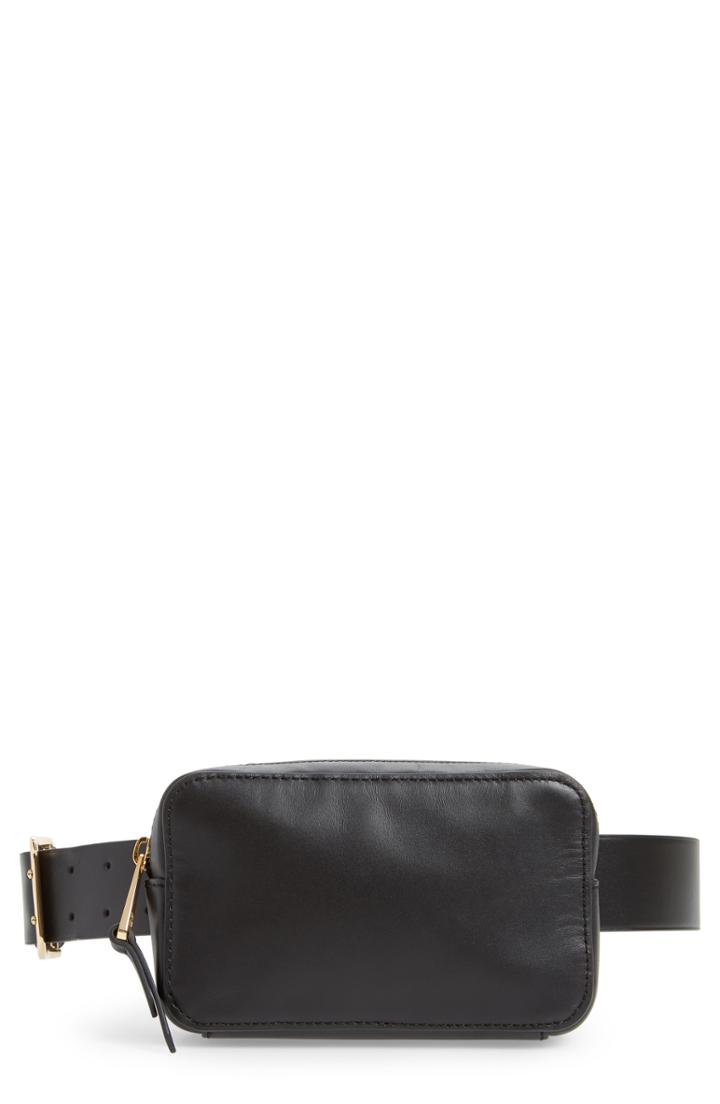 J.crew Harper Leather Fanny Pack - Black