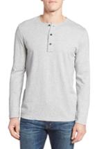 Men's Nordstrom Men's Shop Long Sleeve Henley, Size - Grey