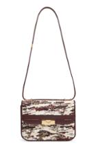 Victoria Beckham Eva Satin & Leather Shoulder Bag - Burgundy