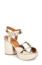 Women's Robert Clergerie Vianne Ankle Strap Platform Sandal Us / 36.5eu - Metallic