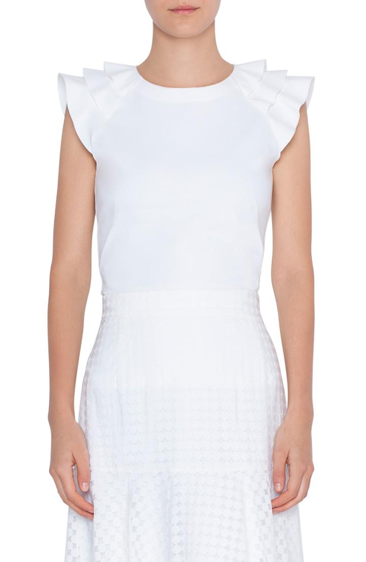 Women's Akris Punto Wave Shoulder Jersey Top - White