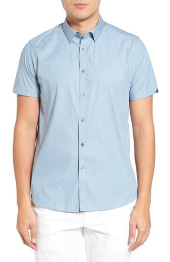 Men's Ted Baker London Leeo Extra Slim Fit Chambray Sport Shirt - Blue