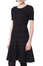 Women's Akris Punto Velvet Dot Fit & Flare Dress - Black