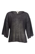 Women's Eileen Fisher Slit Sleeve Organic Linen Sweater - Black