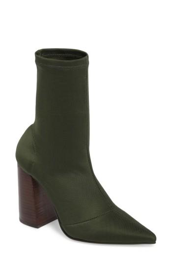 Women's Steve Madden Lombard Pointy Toe Sock Bootie .5 M - Green