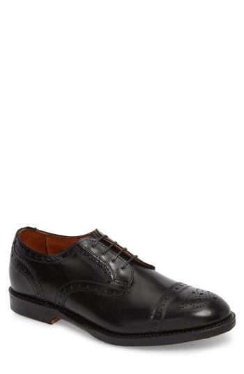 Men's Allen Edmonds Whitney Medallion Toe Derby .5 D - Black
