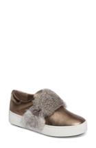 Women's Michael Michael Kors Maven Genuine Rabbit Fur Sneaker .5 M - Metallic