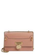 Balmain Glace Leather Box Shoulder Bag - Pink