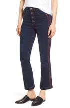 Women's 1.state High Rise Ribbon Stripe Kick Flare Button Fly Jeans - Blue