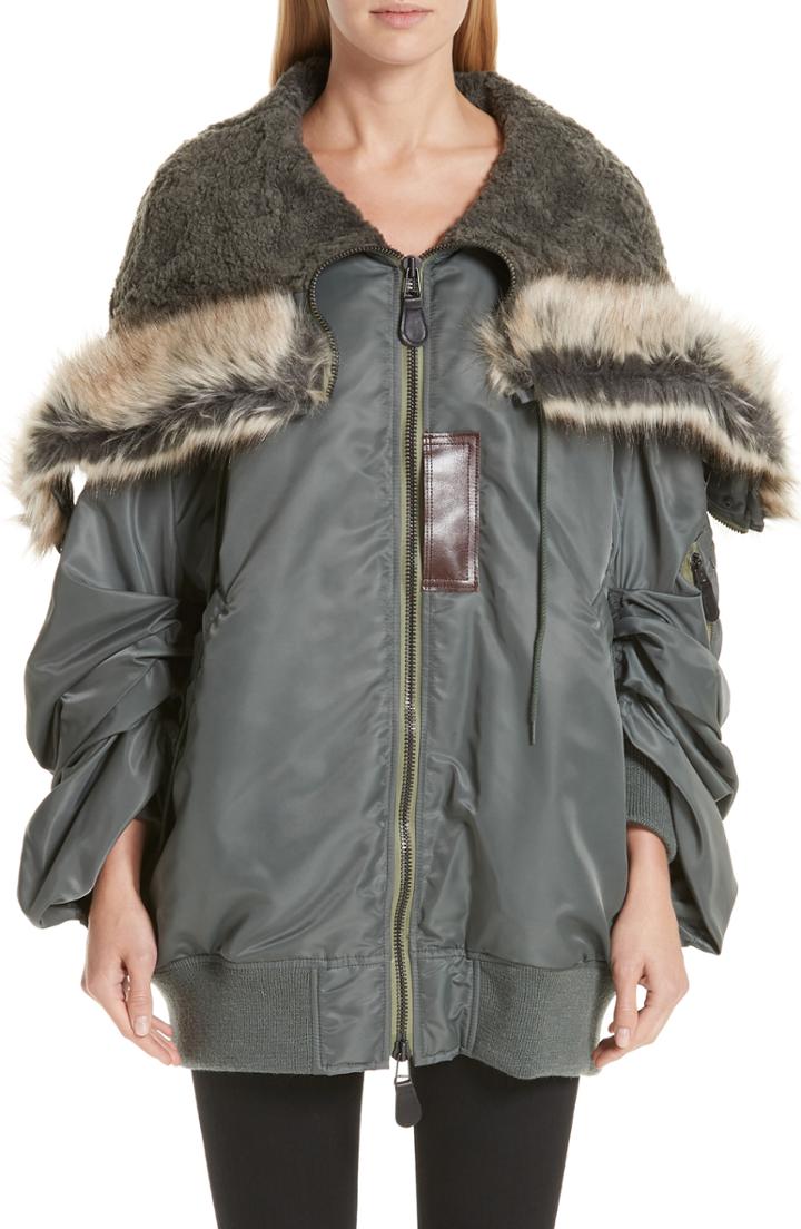 Women's Junya Watanabe Faux Fur Trim Bomber Jacket