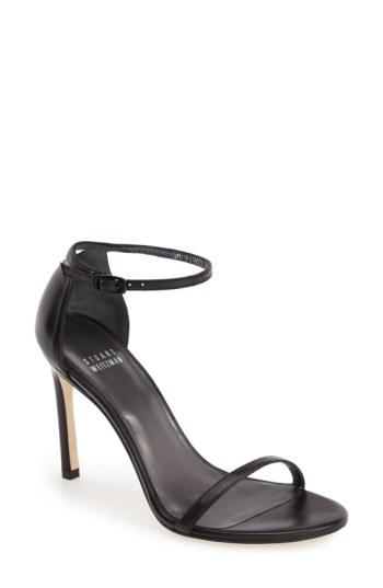 Women's Stuart Weitzman Nudistsong Ankle Strap Sandal .5 N - Black