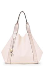 Botkier Baily Reversible Calfskin Leather Tote - Pink