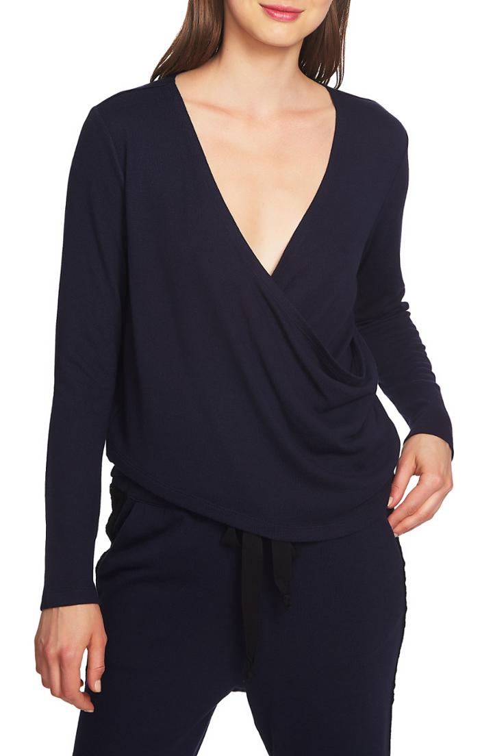 Women's 1.state Wrap Front Knit Top - Blue