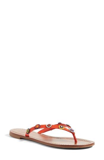Women's Tory Burch Marguerite Flip Flop M - Red