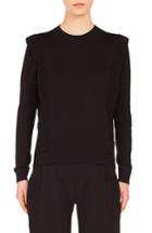 Women's Akris Punto Ruffle Detail Wool Sweater - Black