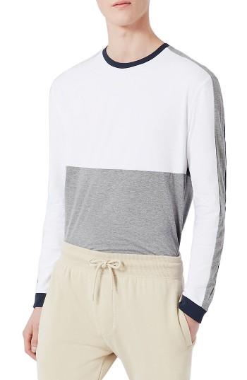 Men's Topman Slim Fit Panel T-shirt - White