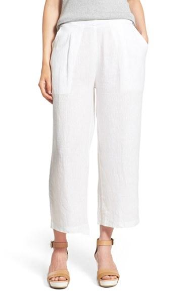 Women's Eileen Fisher Organic Linen Crop Wide Leg Pants