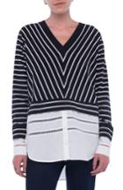 Women's French Connection Tim Tim Stripe Layer Sweater - Blue