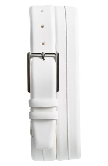 Men's Mezlan Palma Leather Belt - White