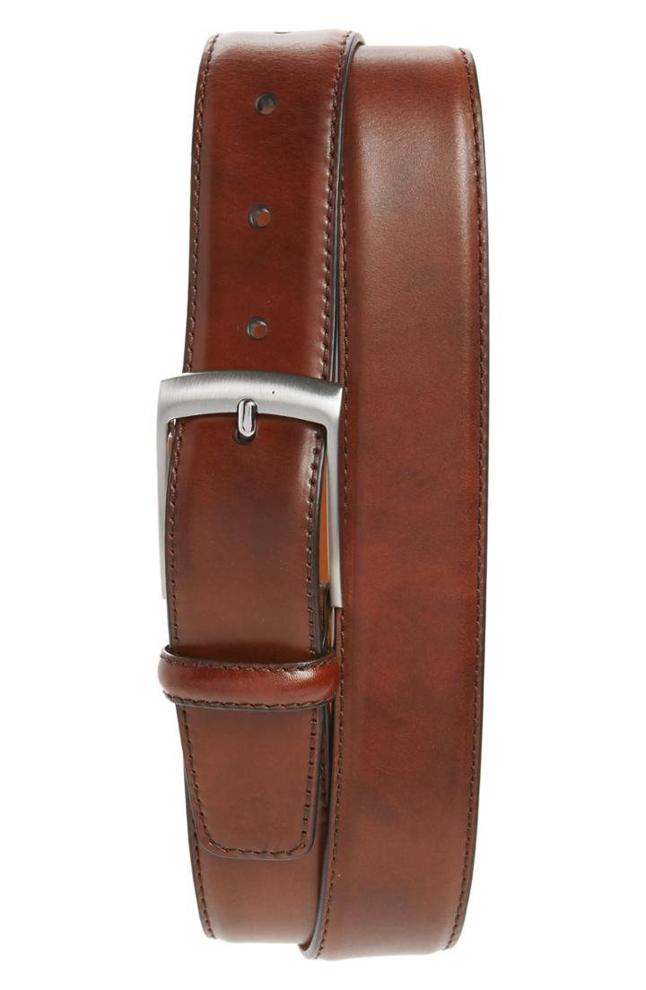 Men's Magnanni Rafael Leather Belt - Tabaco