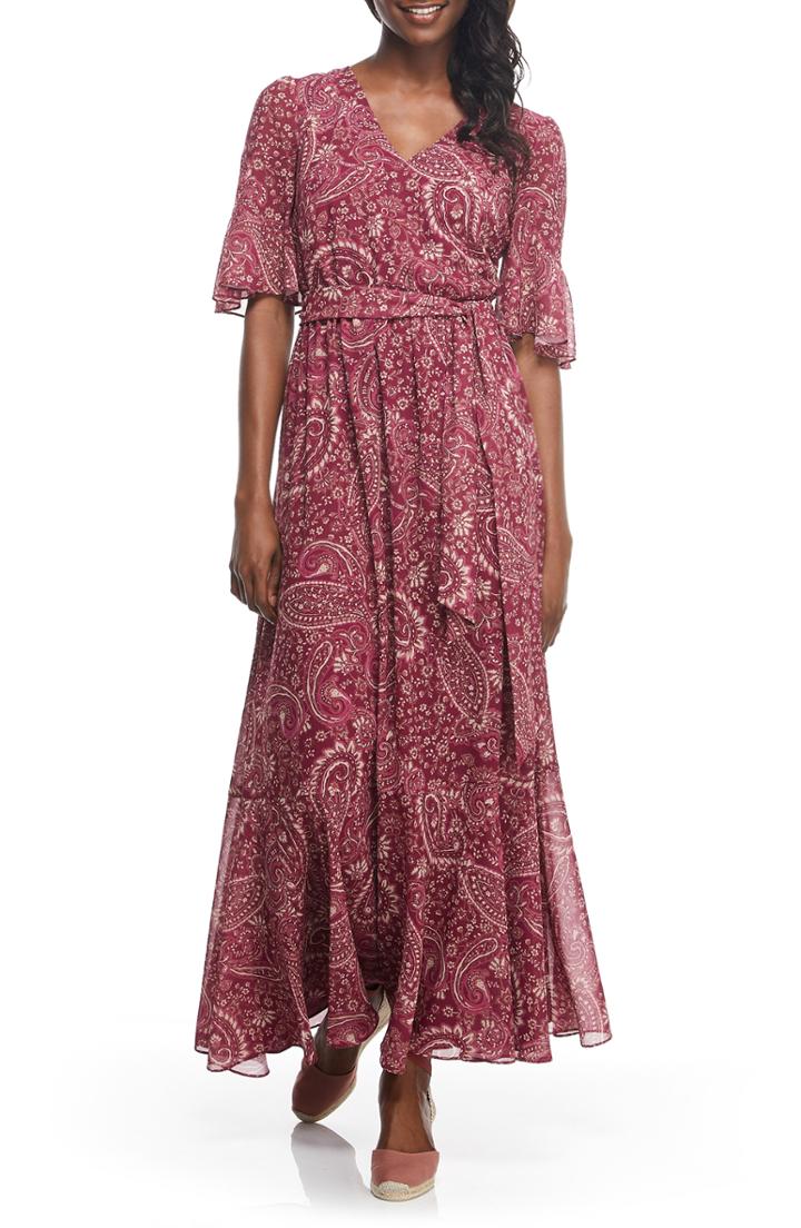 Women's Gal Meets Glam Collection Candace Print Chiffon Maxi Dress