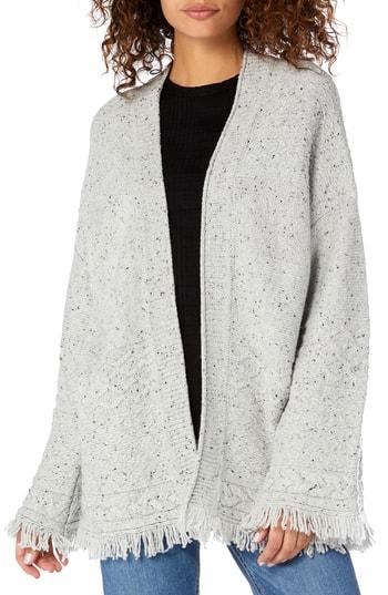 Women's Michael Stars Confetti Cable Bell Sleeve Cardigan - Grey