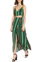 Women's Cutout Wrap Front Maxi Dress - Green