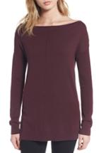 Women's Trouve Bateau Neck Sweater, Size - Burgundy