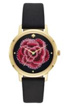 Women's Kate Spade New York Metro Rose Leather Strap Watch, 38mm