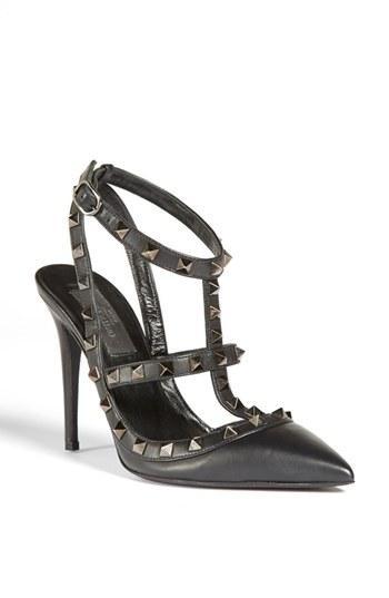 Valentino 'noir Rockstud' T-strap Pump Black 10.5us /