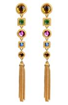Women's Ben-amun Multicolor Crystal Long Drop Clip Earrings