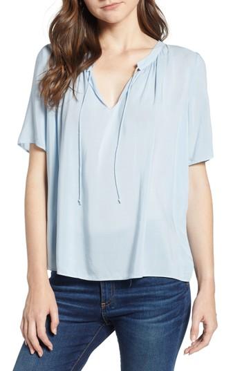 Women's Velvet By Graham & Spencer Tie Neck Top - Blue