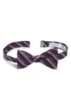 Men's Calibrate Stripe Silk Bow Tie, Size - Pink