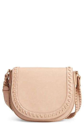 Sole Society Clovey Faux Leather Saddlebag - Beige