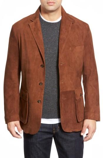 Men's Golden Bear Slim Fit Suede Blazer - Metallic