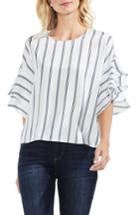 Women's Vince Camuto Ruffle Sleeve Stripe Blouse, Size - White
