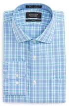 Men's Nordstrom Men's Shop Smartcare(tm) Trim Fit Check Dress Shirt - 32/33 - Blue/green