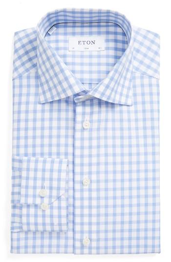 Men's Eton Slim Fit Gingham Dress Shirt