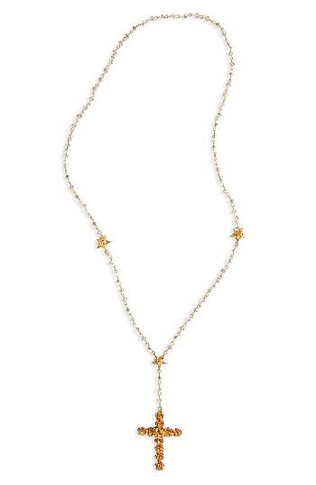 Women's Virgins Saints & Angels Coronation Crystal Rosary Necklace