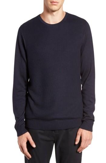 Men's Calibrate Honeycomb Stitch Crewneck Sweater, Size - Blue