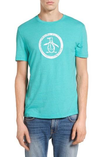 Men's Original Penguin Distressed Circle Graphic T-shirt - Blue/green
