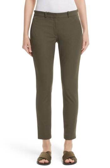 Women's Joseph New Eliston Gabardine Straight Leg Pants Us / 36 Fr - Green