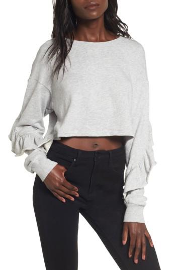 Women's Chloe & Katie Ruffle Crop Sweatshirt