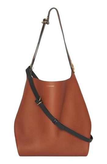 Burberry Grommet Medium Leather Hobo - Brown