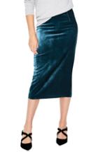 Women's Boden Lorna Velvet Pencil Skirt - Blue