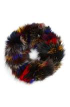 Women's Toria Rose Genuine Fox Fur Infinity Scarf, Size - Black