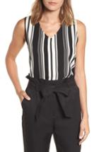 Women's Halogen V-neck Shell & Petite), Size Medium - Black