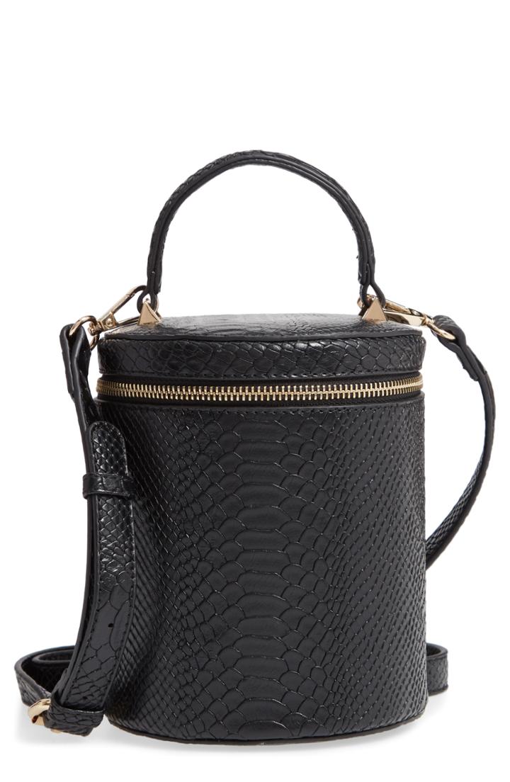 Jules Kae Marion Snake Embossed Bucket Bag - Black